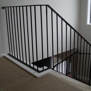 Wrought iron balustrade on staircase