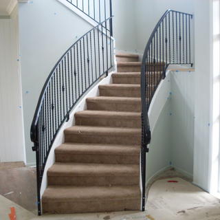 Curved wrought iron balustrade