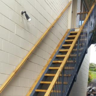 Steel Staircase with wooden treads