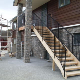 Wrought iron balustrade on staircase