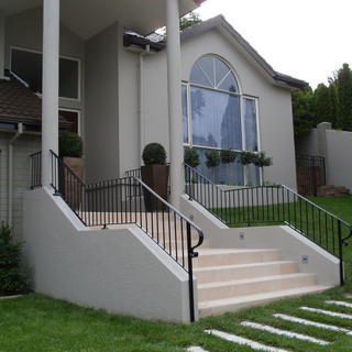 Wrought iron balustrade on staircase